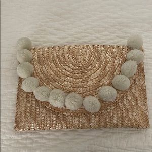 Woven Pom clutch